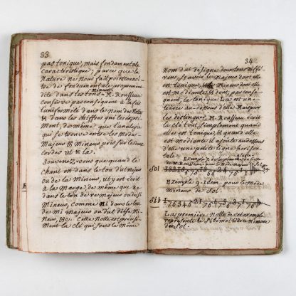 Manuscrit de musique d'après Jean-Jacques Rousseau par Deloche, écuyer de Charles-Emmanuel de Crussol, duc d'Uzès