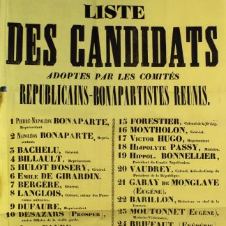 Affiches originales des élections de 1848-1849 Murailles révolutionnaires 1848