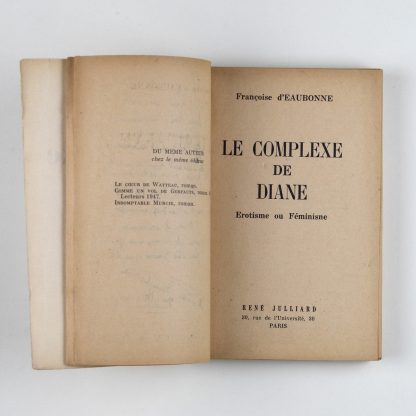 Françoise d'Eaubonne à Colette sur Le Complexe de Diane
