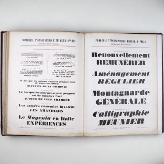 Recueil de spécimens de la fonderie typographique Mayeur