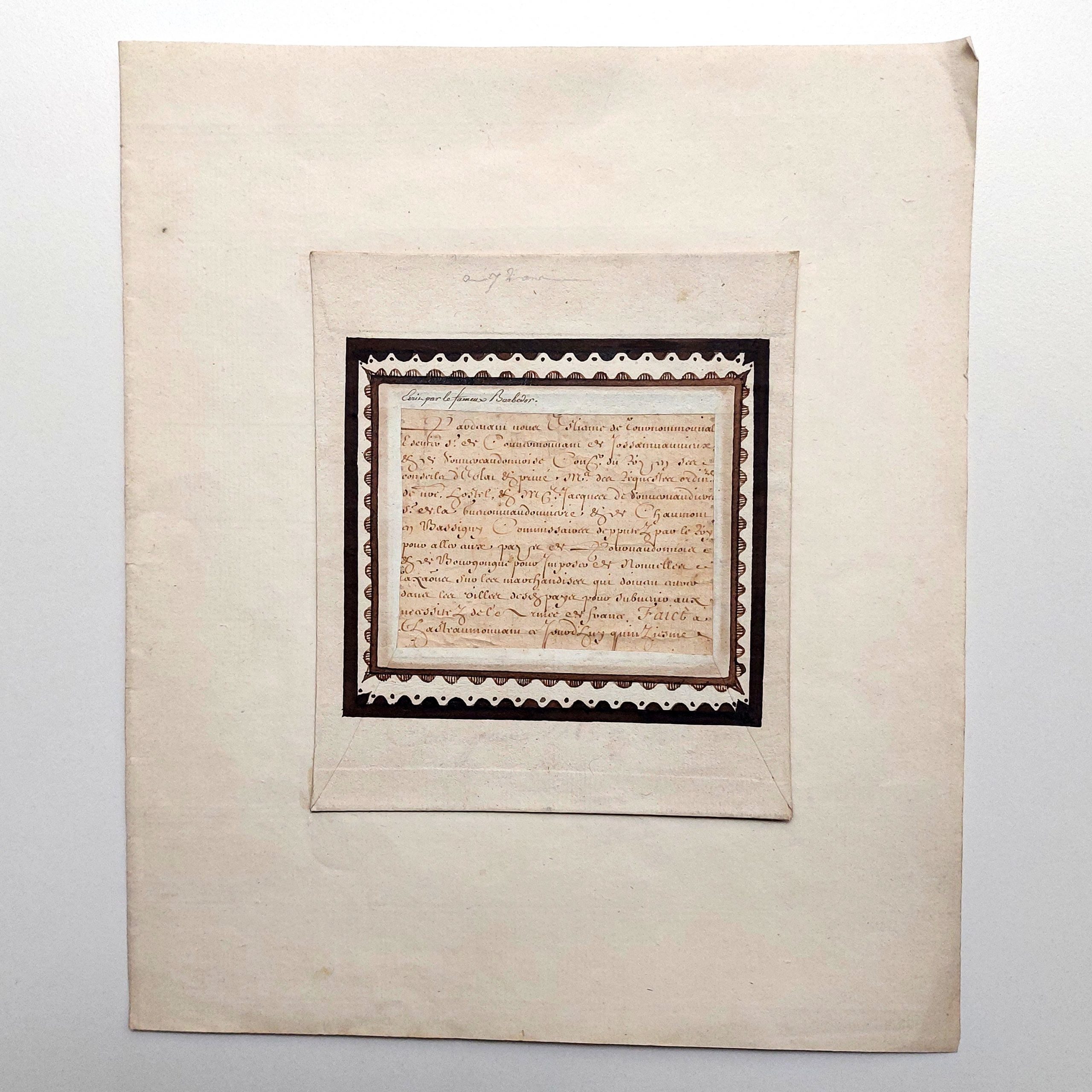 Collectionner la calligraphie : Les "Barbedor" de François-Nicolas Bédigis (1738-1814).