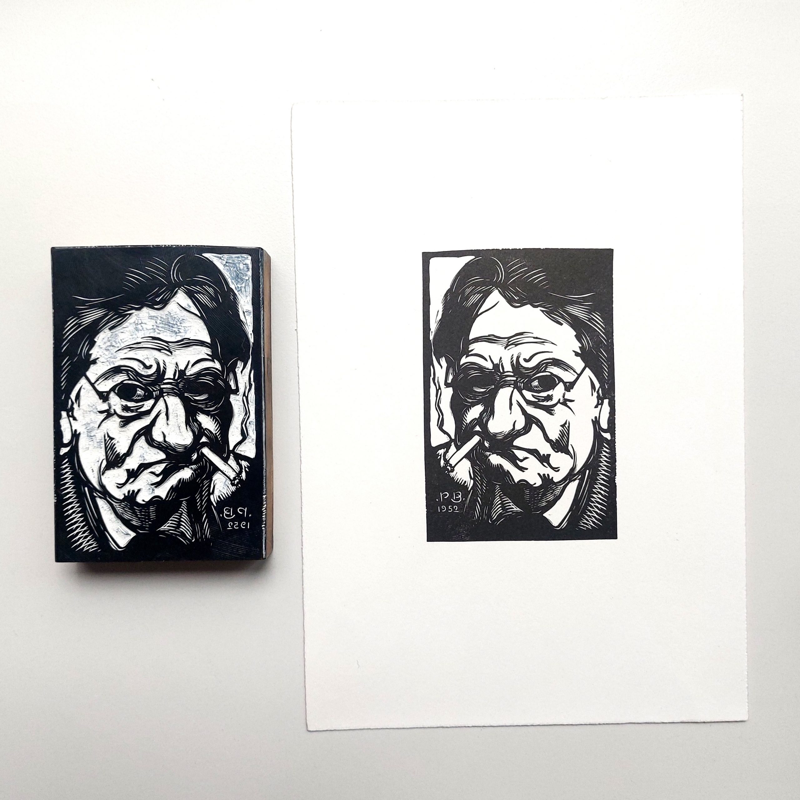 Matrice pour un auto-portrait de Paul Baudier.