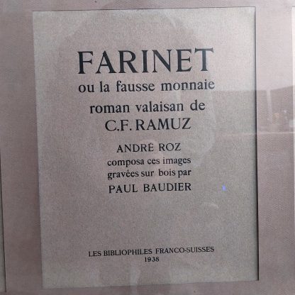 Panneau de présentation de l’ouvrage Farinet ou la fausse monnaie, roman valaisin de C.F. Ramuz. – Image 2