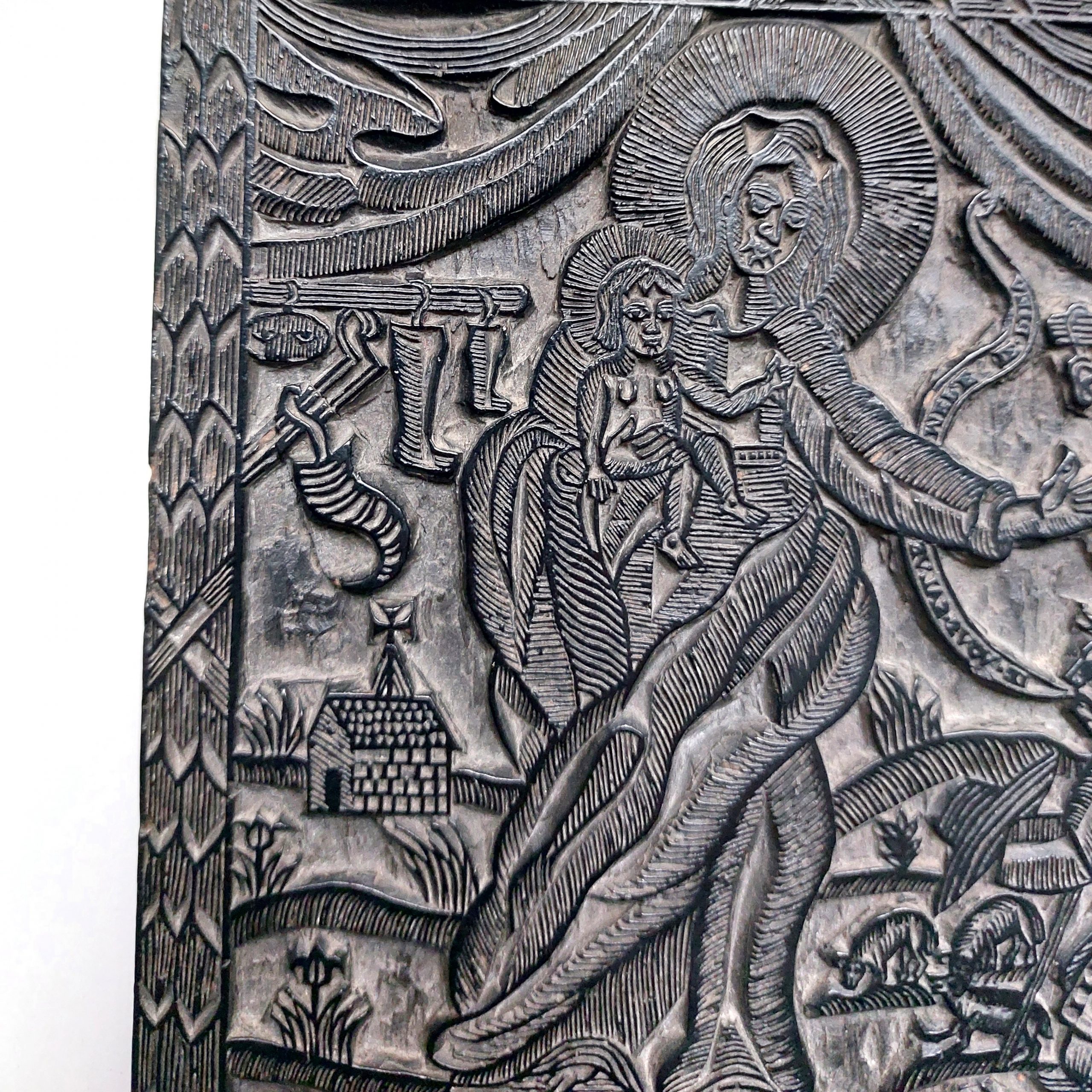 Matrice pour une gravure ex-votive remerciant la Vierge Marie. – Image 4