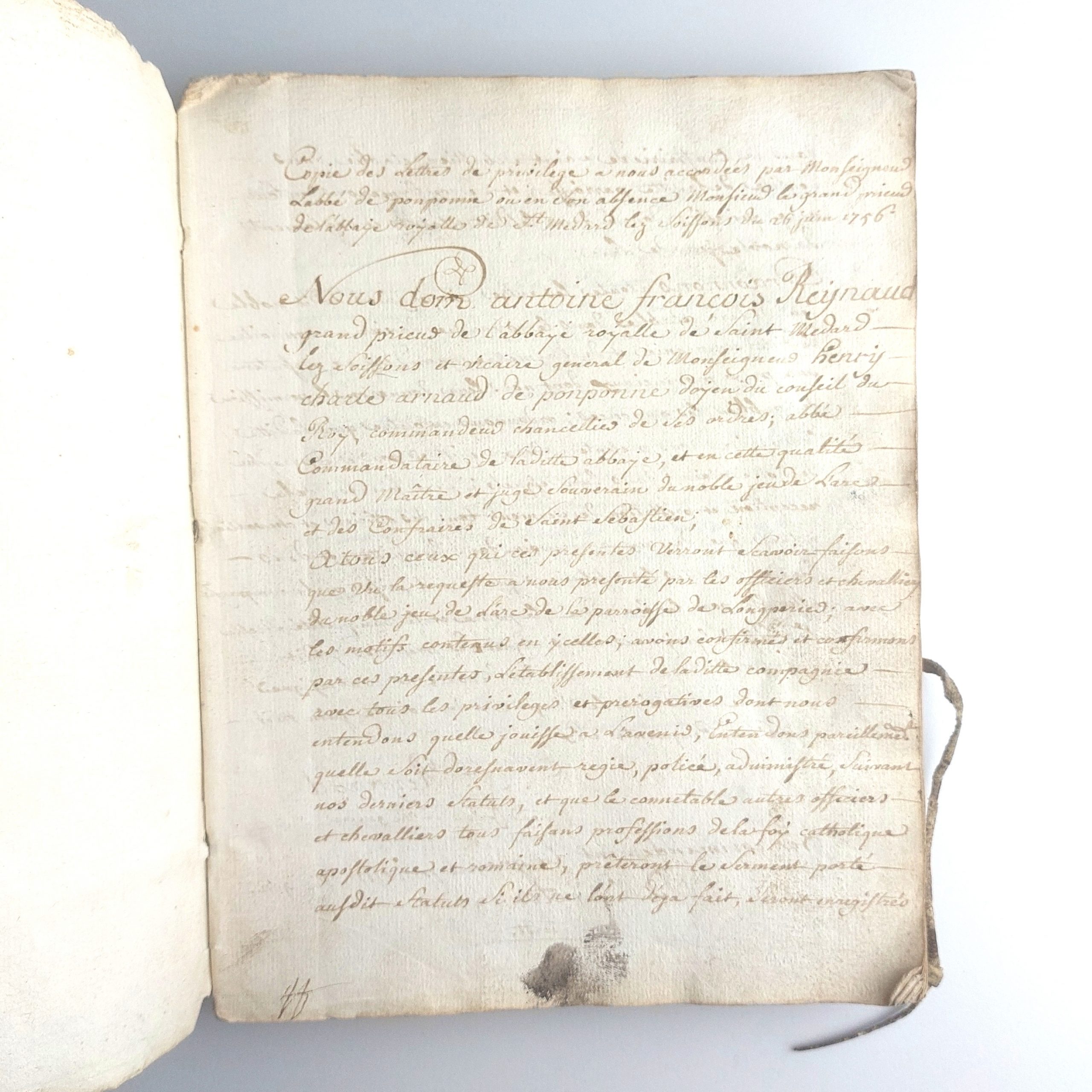 Registre de la Compagnie des chevaliers de l'arc. Paroisse de Longperier, pour les réceptions. – Image 3