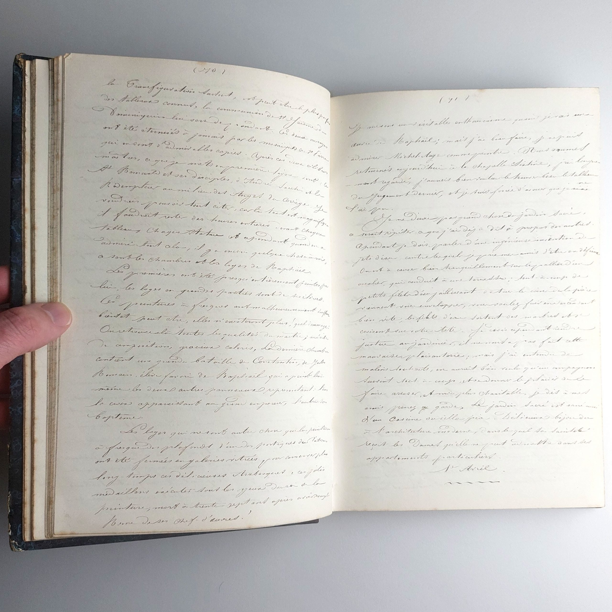 Journal manuscrit du voyage d’une jeune fille de bonne société en Italie. – Image 3