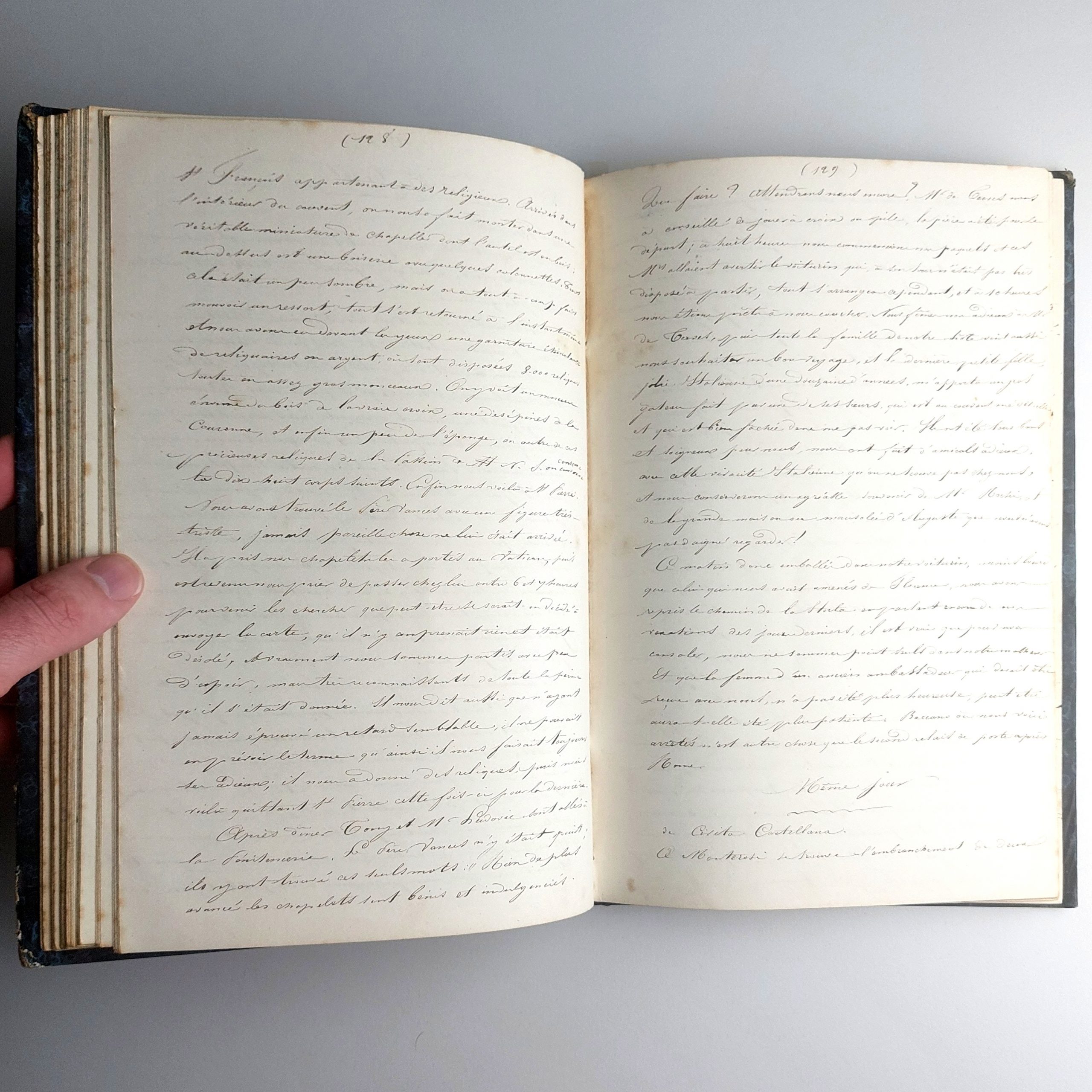 Journal manuscrit du voyage d’une jeune fille de bonne société en Italie. – Image 4