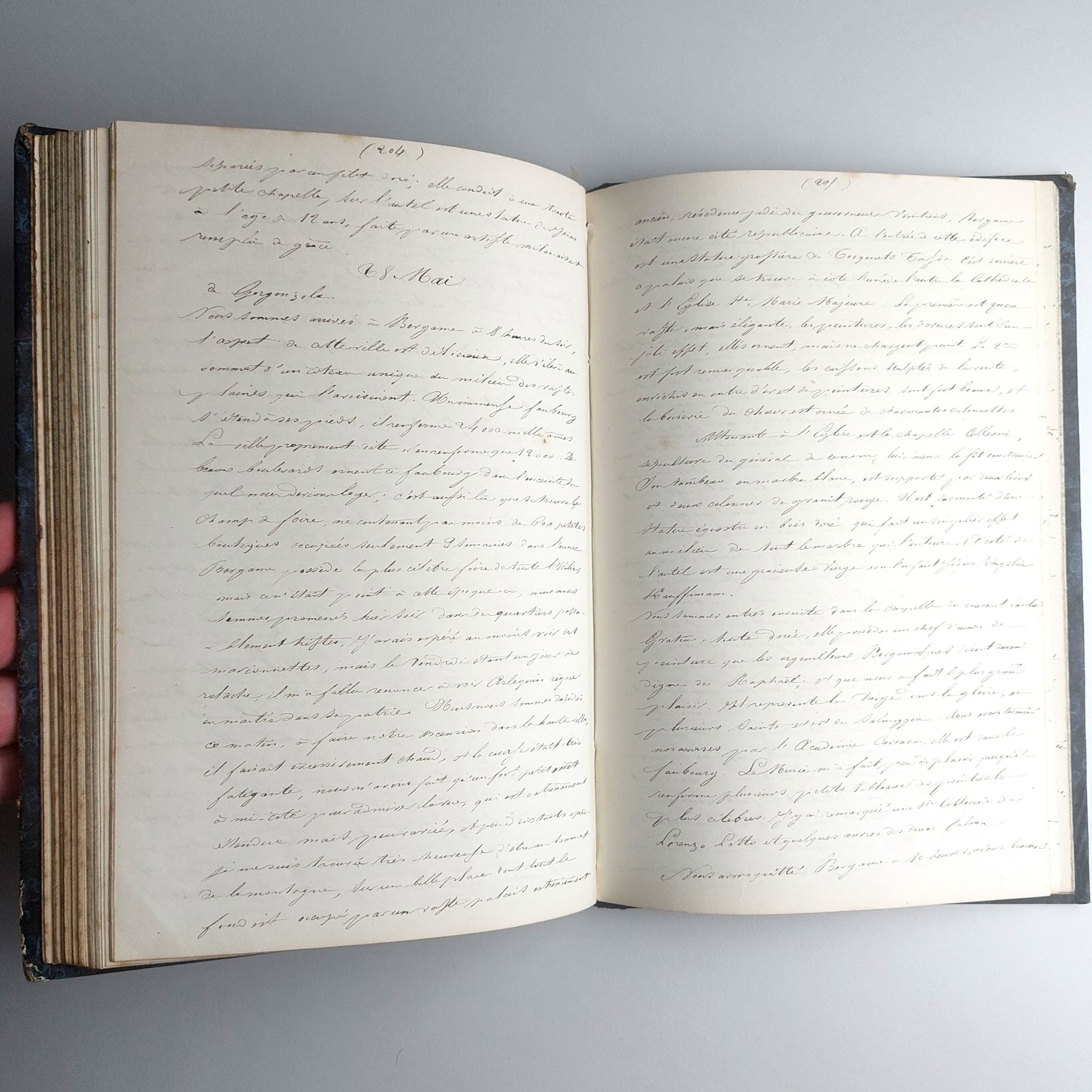 Journal manuscrit du voyage d’une jeune fille de bonne société en Italie. – Image 5