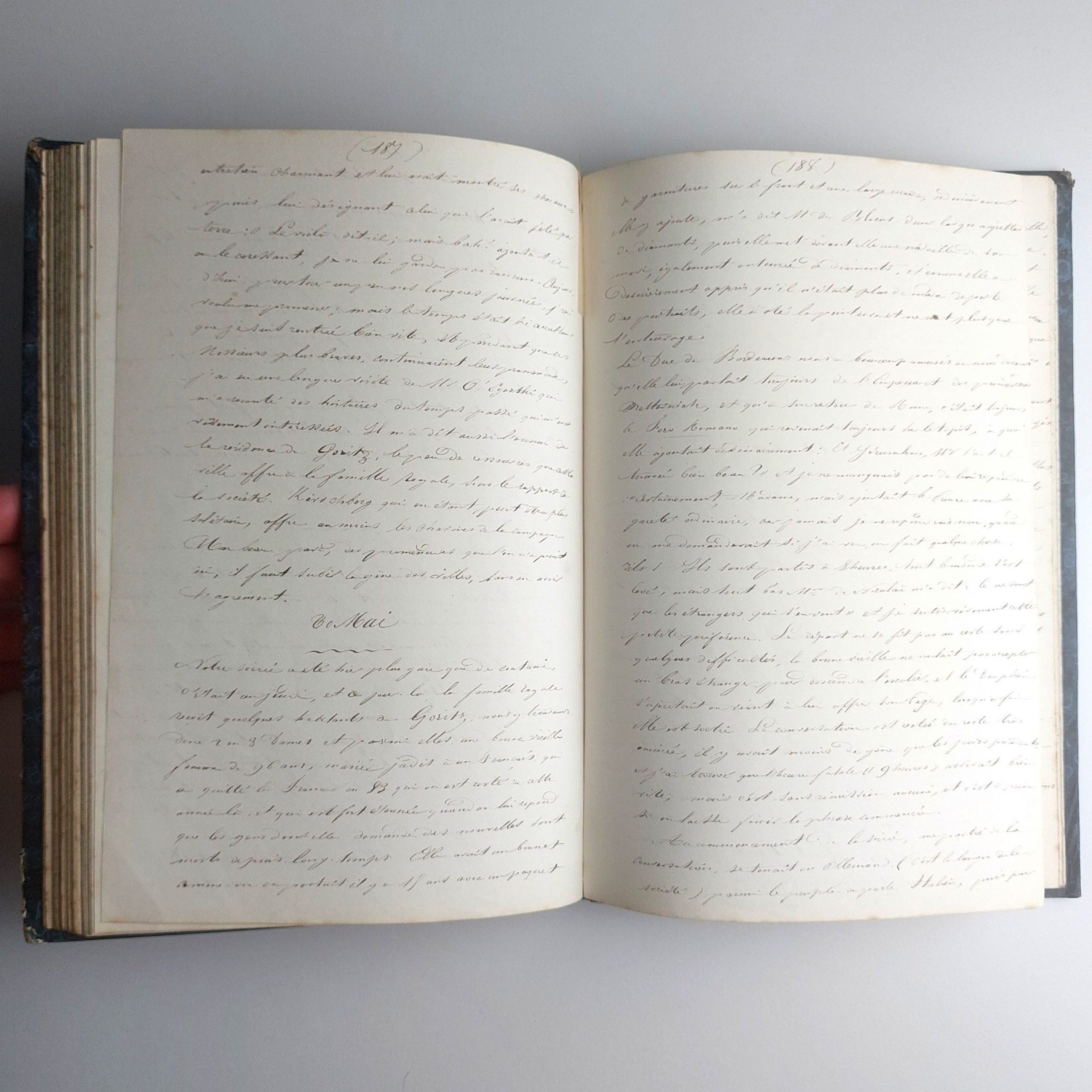 Journal manuscrit du voyage d’une jeune fille de bonne société en Italie. – Image 7