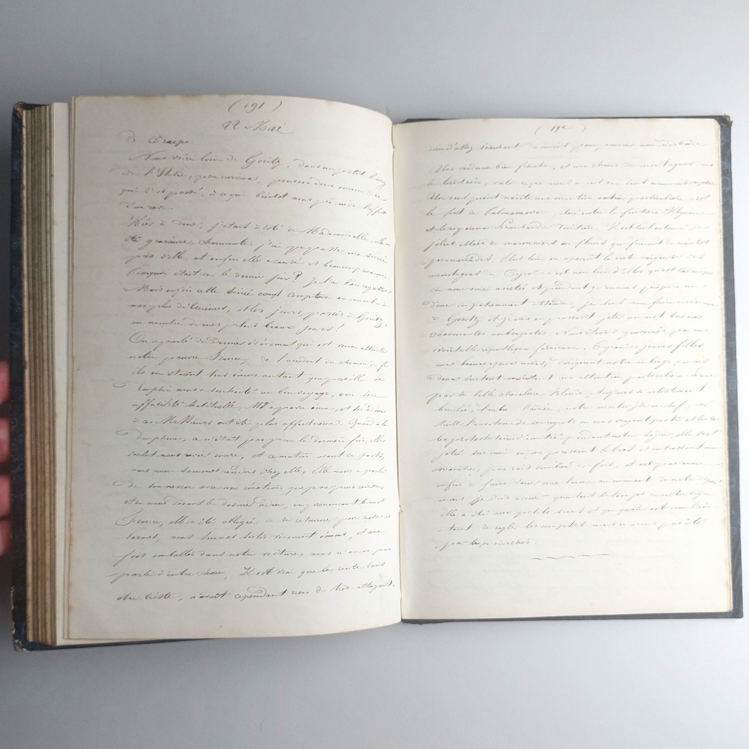 Journal manuscrit du voyage d’une jeune fille de bonne société en Italie. – Image 9