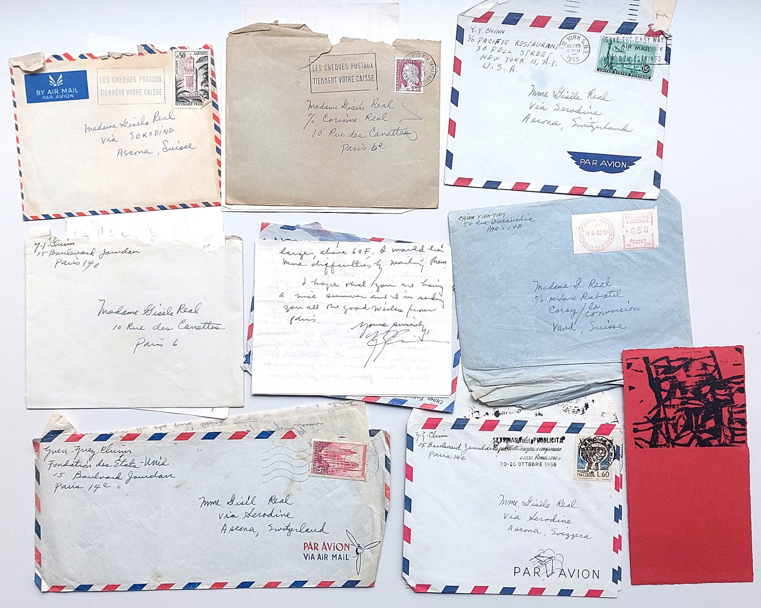 Correspondance du peintre Yuen Yuey Chinn avec sa galeriste suisse Gisèle Réal, pour se faire connaitre en Europe. – Image 4