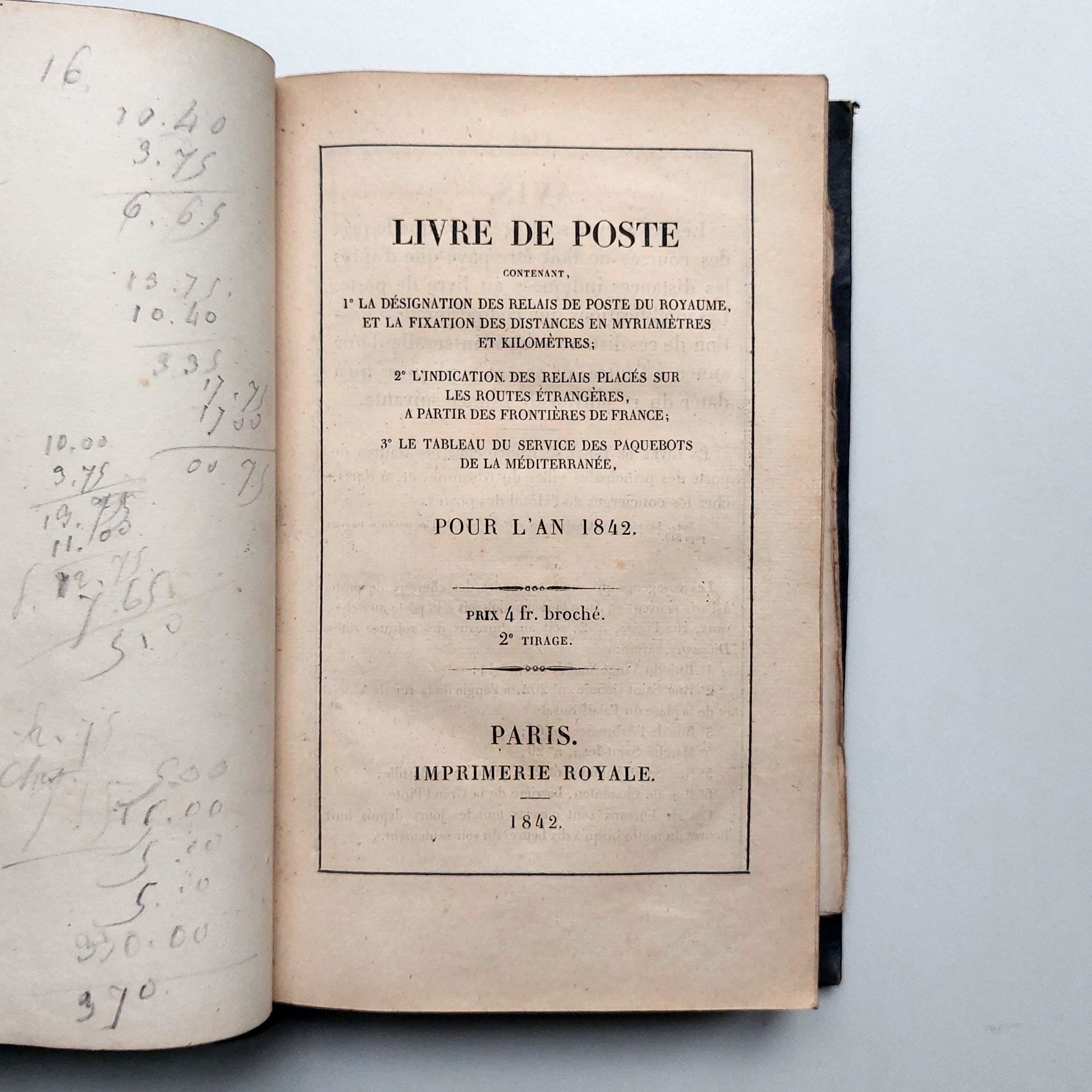 Livre de Poste pour l'an 1842. – Image 4