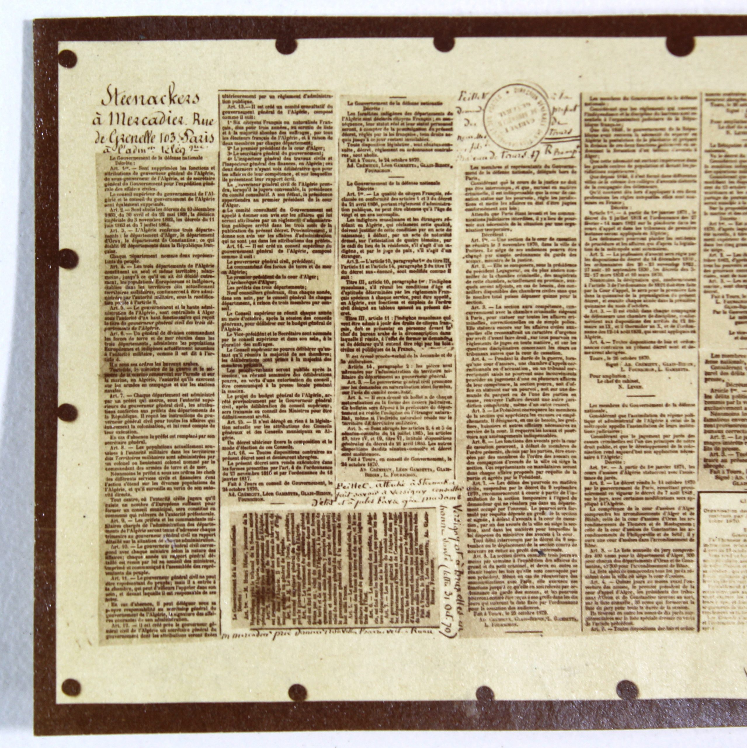 Collection de trois pigeongrammes offrant chacun un spécimen des différentes techniques photographiques utilisées. – Image 4