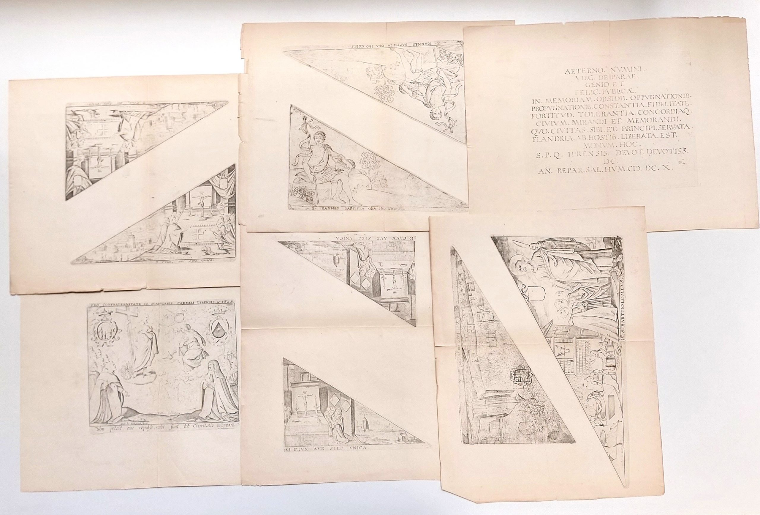 Ensemble de retirages de bannières de pélerinages du XVIIe siècle, certaines d'après Guillaume du Tielt (1585-1653). – Image 4