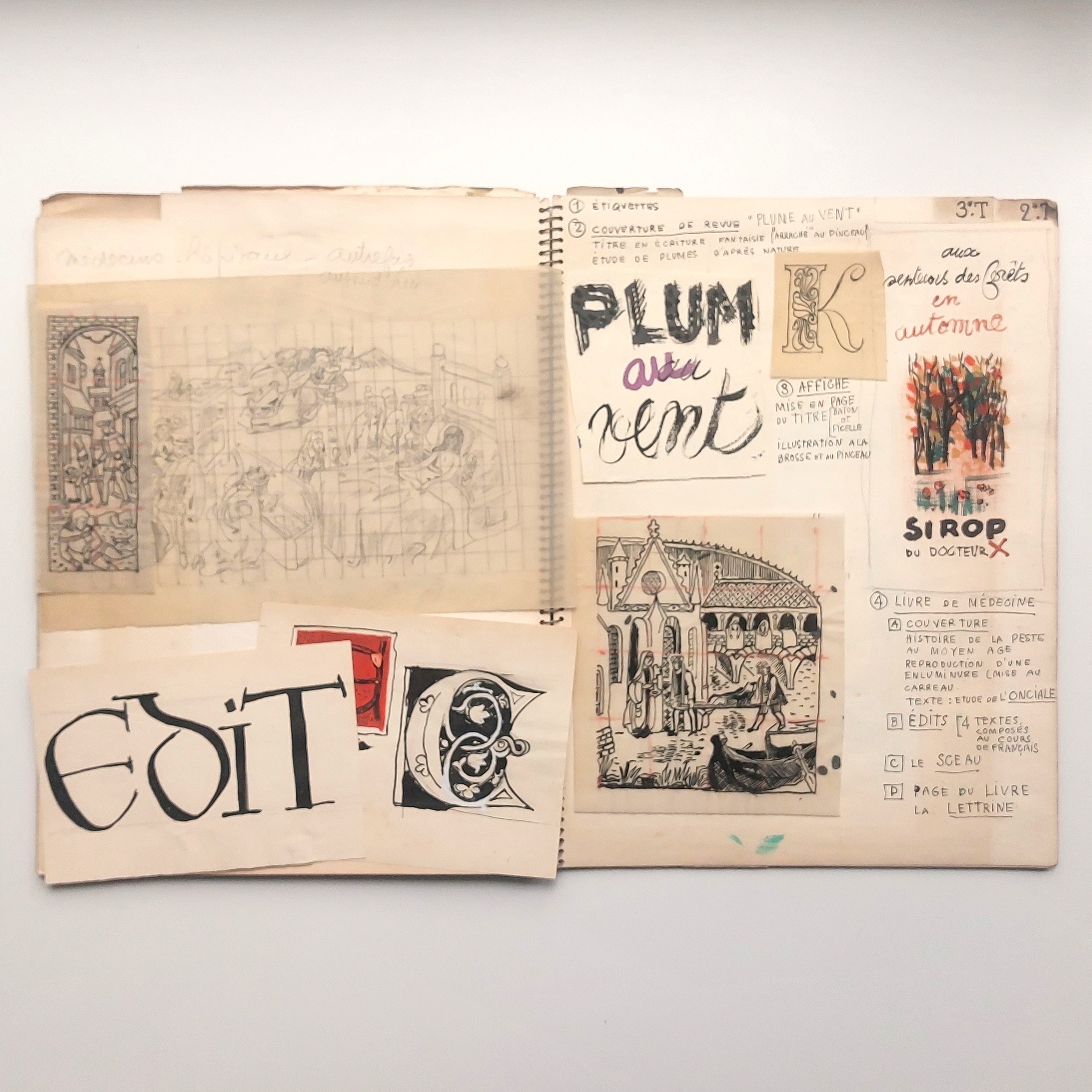 Production graphique d'un professeur de dessin pour ses cours provenant du graveur Jacques Devigne. – Image 6