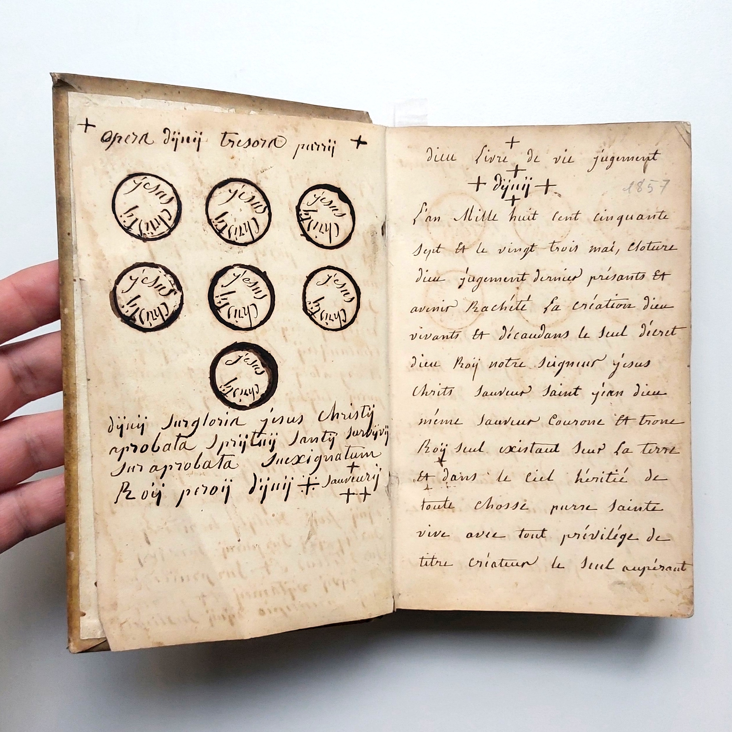 Curieux manuscrit religieux dont on peine à saisir le sens. – Image 4