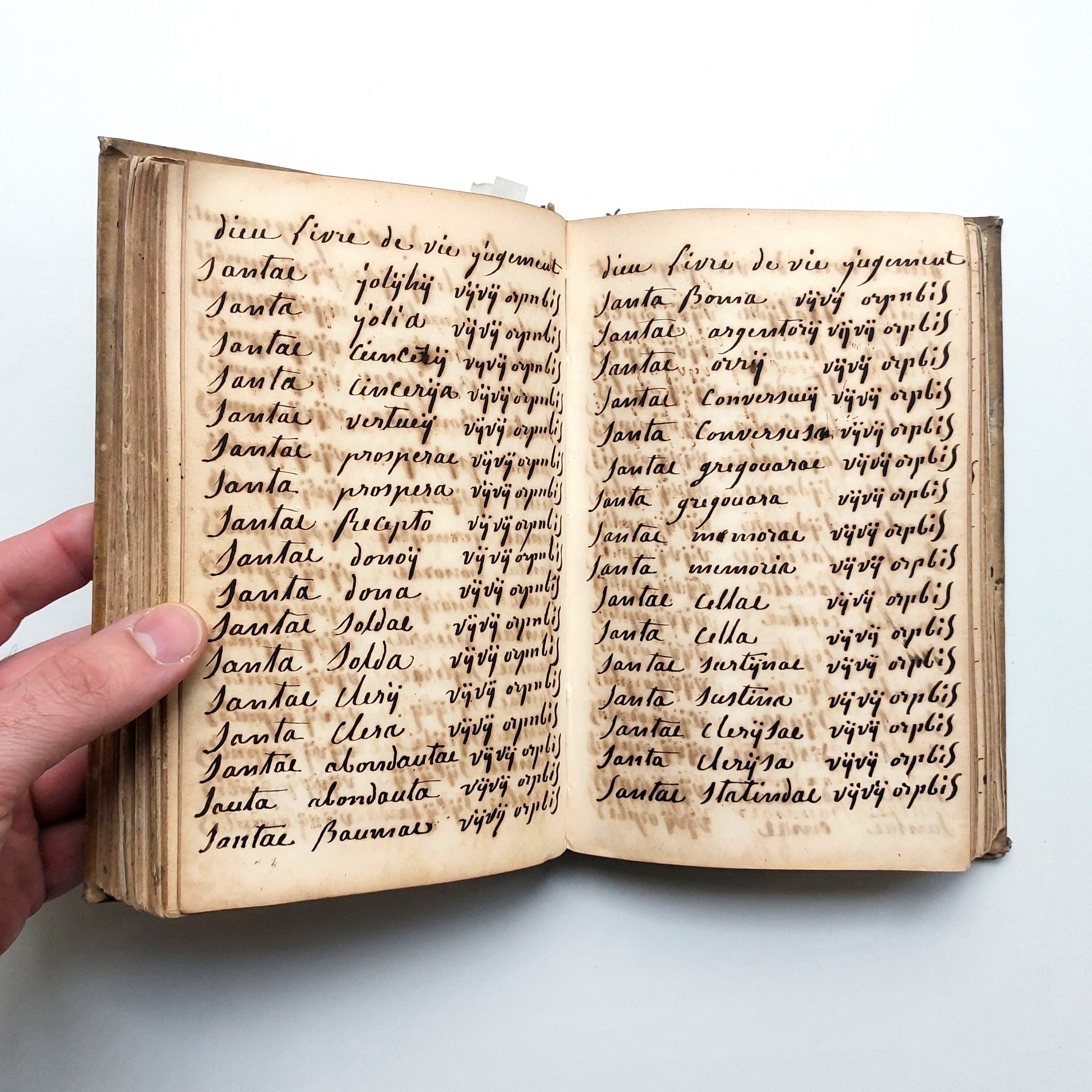 Curieux manuscrit religieux dont on peine à saisir le sens.