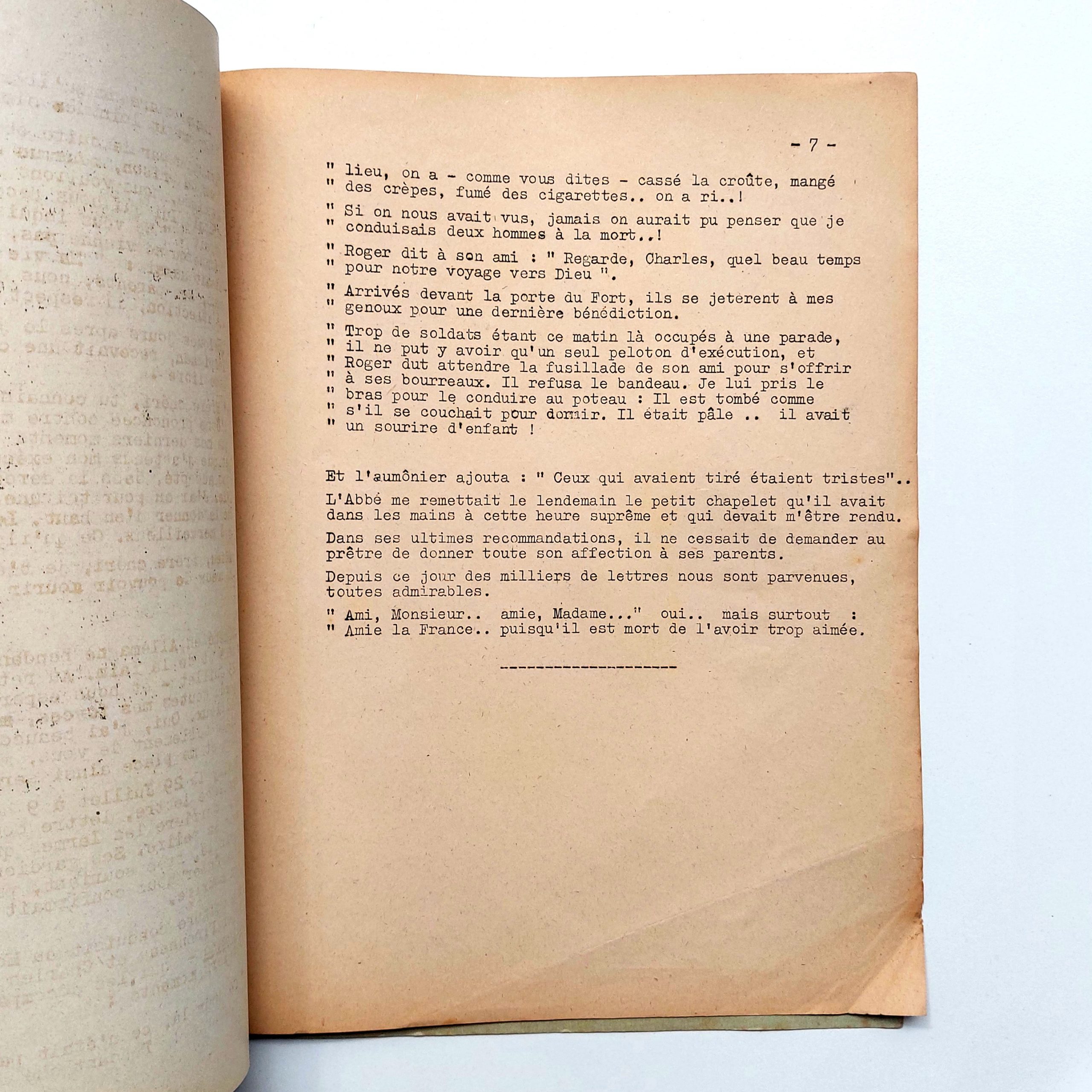 Un tapuscrit semble-t-il inédit sur la vie du résistant Roger Pironneau, par sa mère. – Image 6