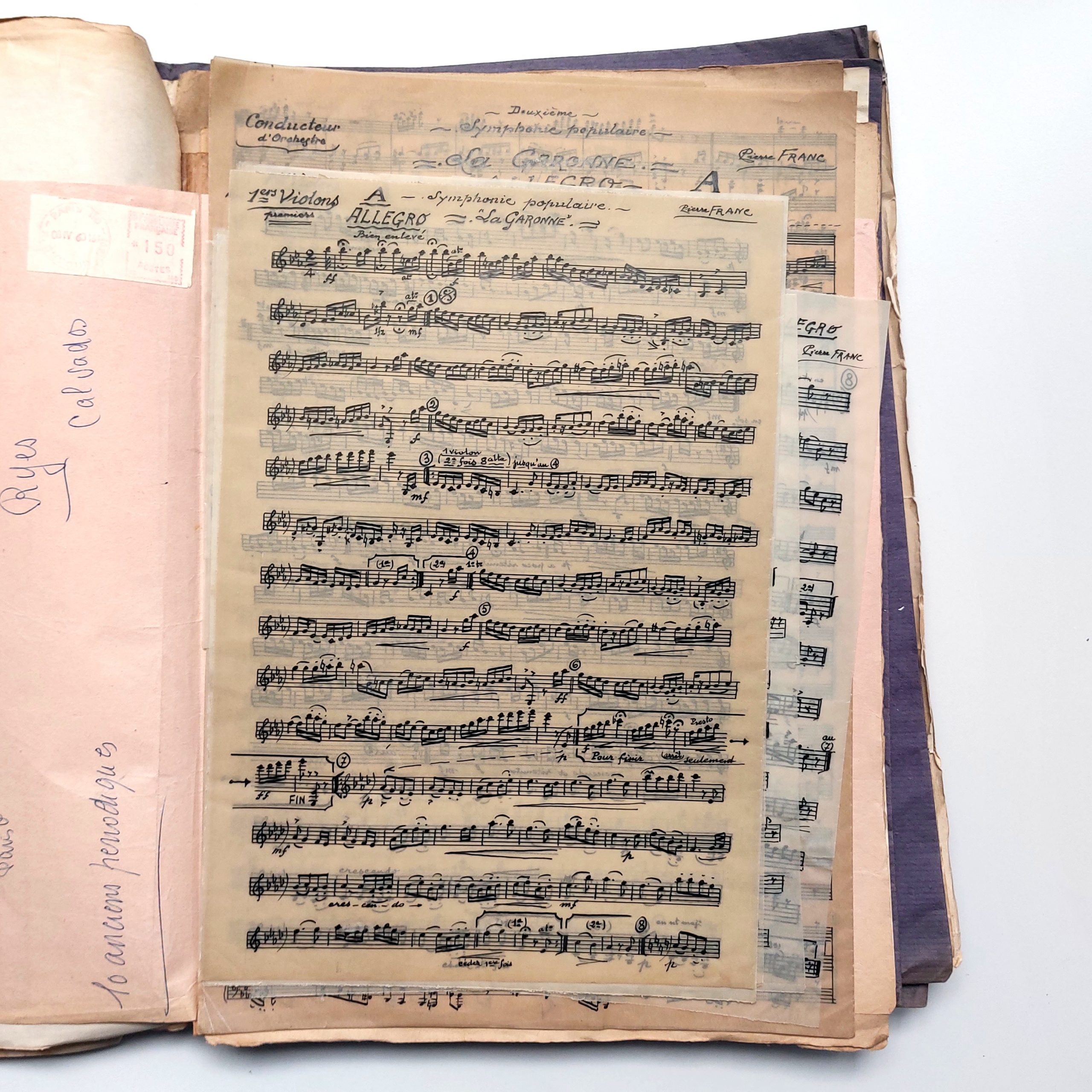 Des centaines de partitions manuscrites et impressions confidentielles des compositions de Lucien Pierre Frantzen (1881-1975) dit Pierre Franc. – Image 7