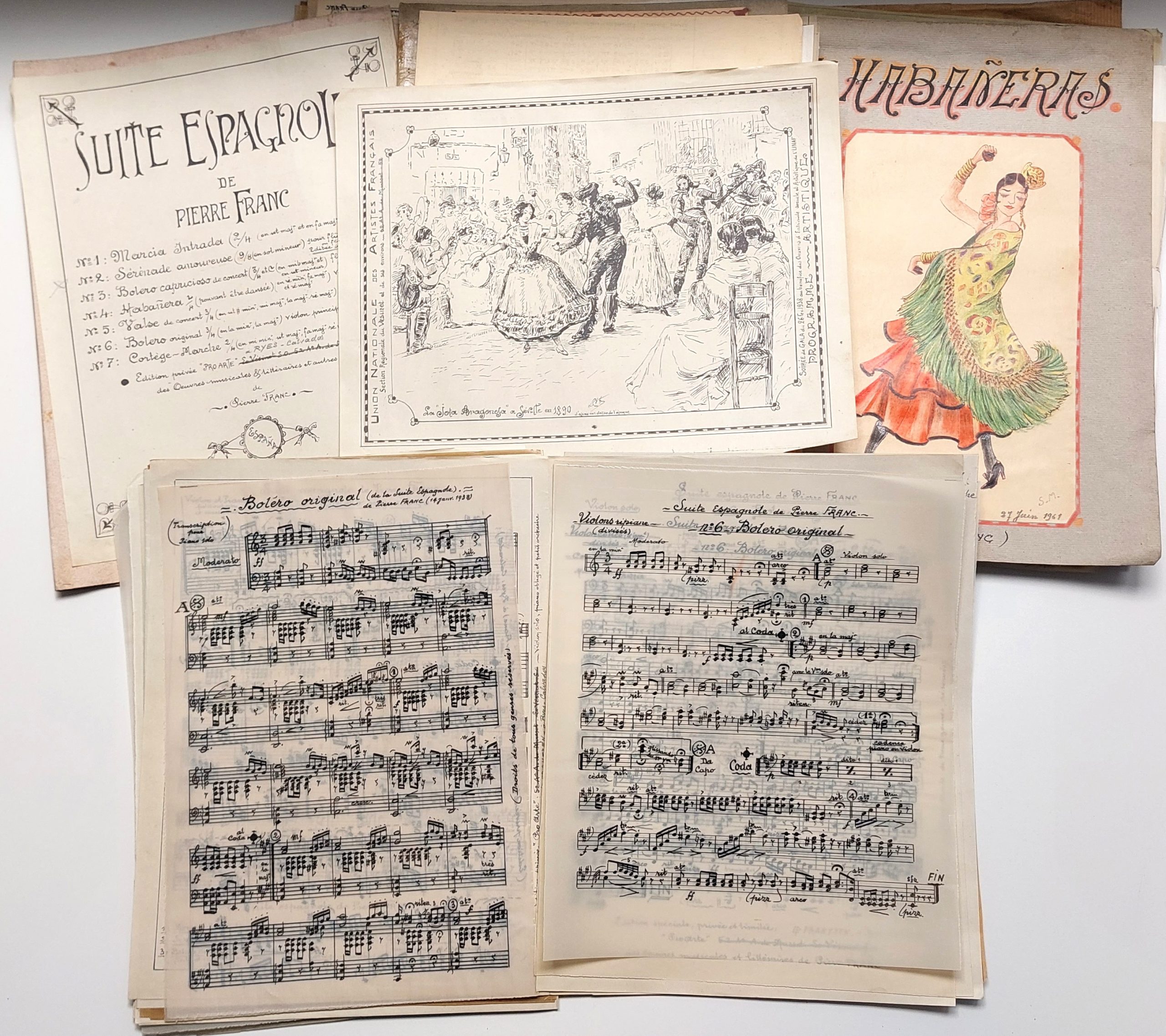 Des centaines de partitions manuscrites et impressions confidentielles des compositions de Lucien Pierre Frantzen (1881-1975) dit Pierre Franc. – Image 17